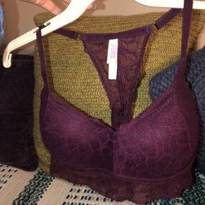 NEVER WORN  PINK VS - LACE PUSH-UP BRA  Size LG